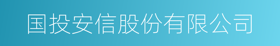 国投安信股份有限公司的同义词