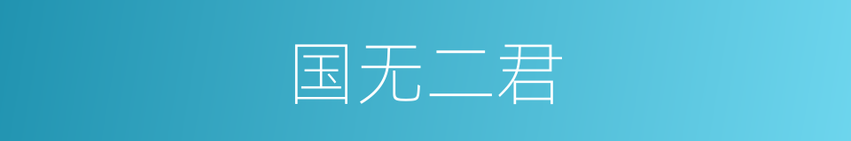 国无二君的意思
