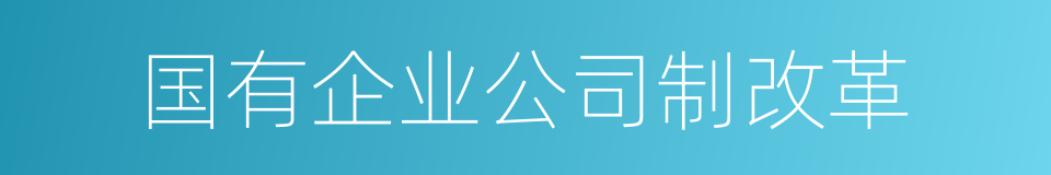 国有企业公司制改革的同义词