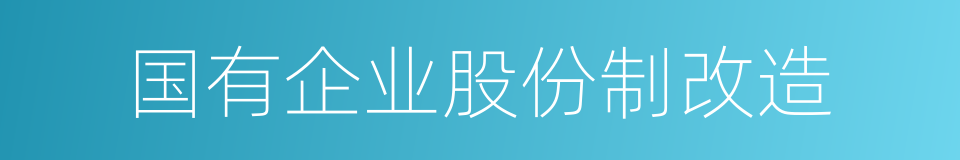 国有企业股份制改造的同义词