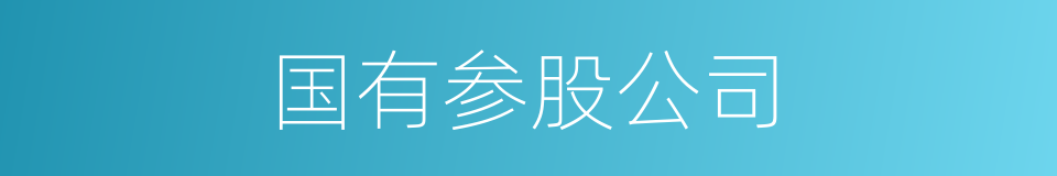 国有参股公司的同义词