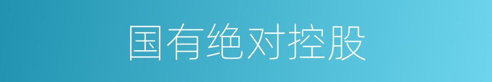 国有绝对控股的同义词