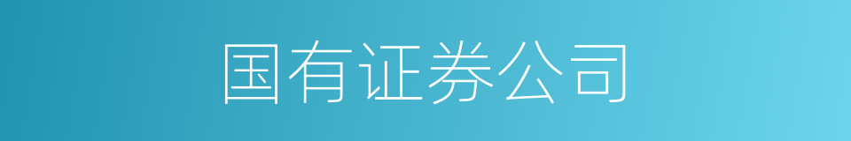 国有证券公司的同义词