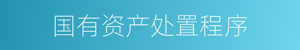 国有资产处置程序的同义词