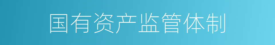 国有资产监管体制的同义词