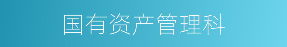 国有资产管理科的同义词