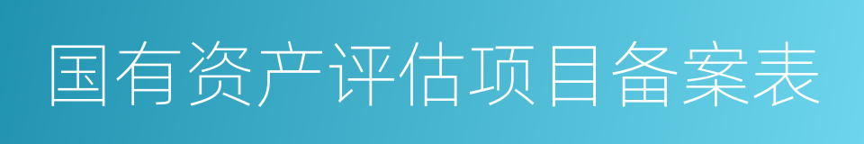 国有资产评估项目备案表的同义词