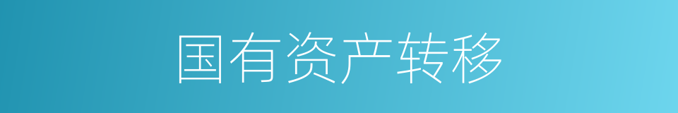 国有资产转移的同义词