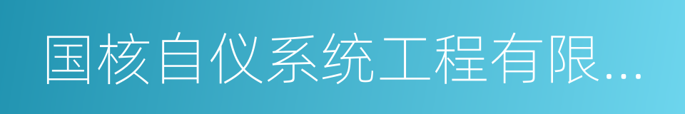 国核自仪系统工程有限公司的同义词