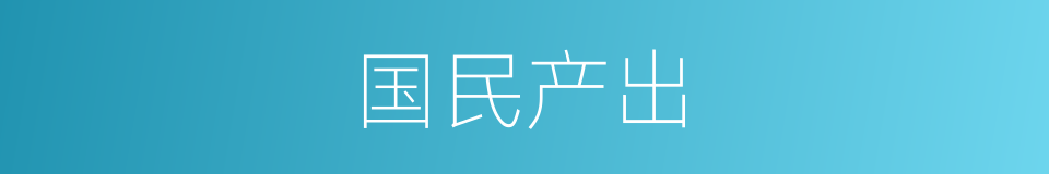 国民产出的同义词