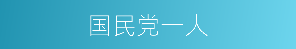 国民党一大的同义词