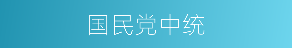 国民党中统的同义词