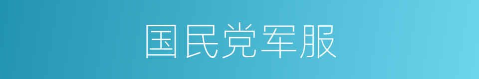 国民党军服的同义词