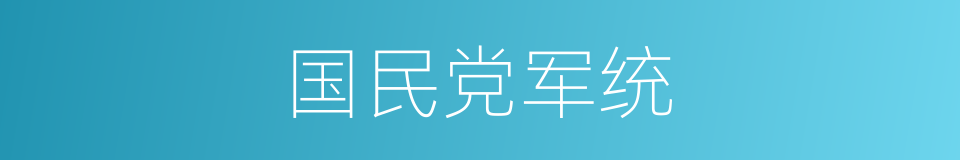 国民党军统的同义词