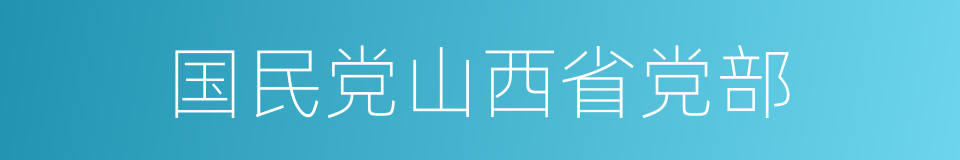 国民党山西省党部的同义词