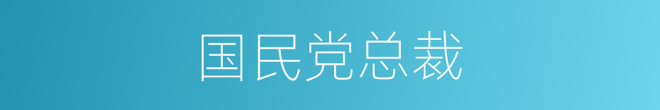 国民党总裁的同义词