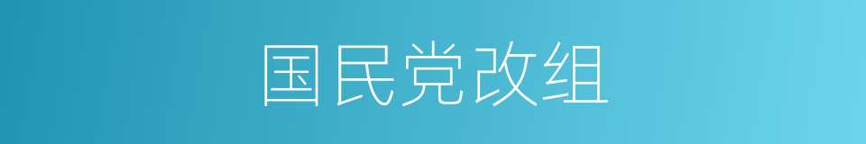 国民党改组的同义词