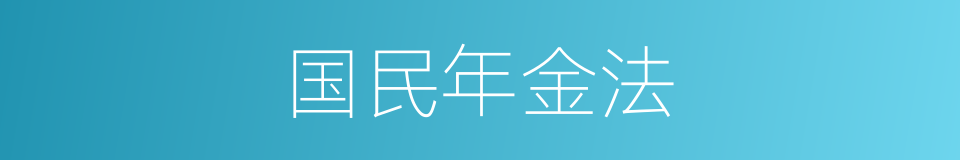 国民年金法的同义词