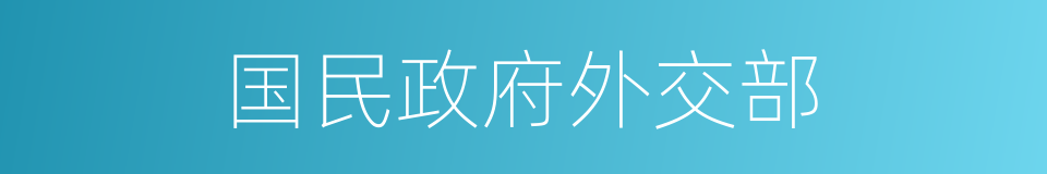 国民政府外交部的同义词