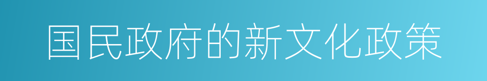 国民政府的新文化政策的同义词