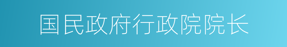 国民政府行政院院长的同义词