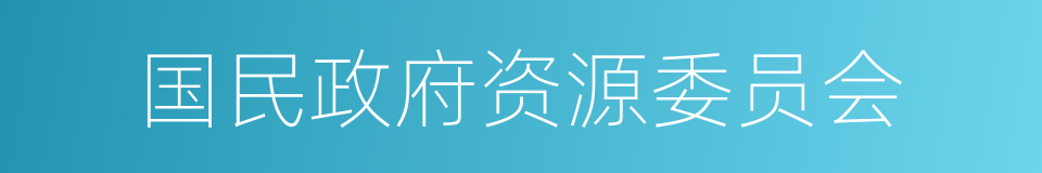 国民政府资源委员会的同义词