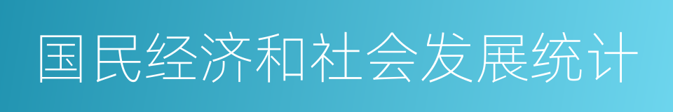 国民经济和社会发展统计的同义词