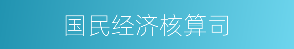 国民经济核算司的同义词