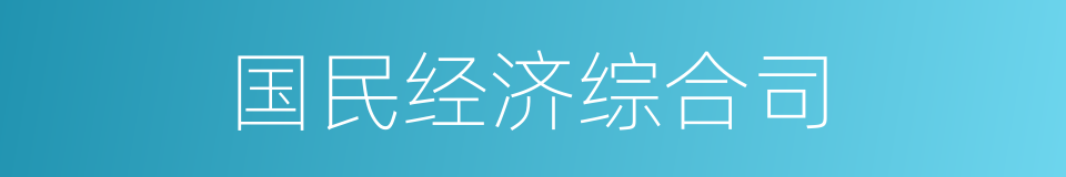 国民经济综合司的同义词