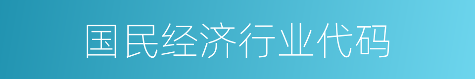 国民经济行业代码的同义词