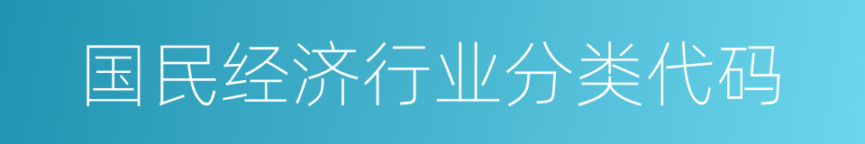 国民经济行业分类代码的同义词