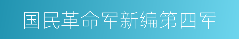 国民革命军新编第四军的同义词