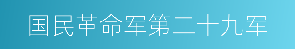 国民革命军第二十九军的同义词