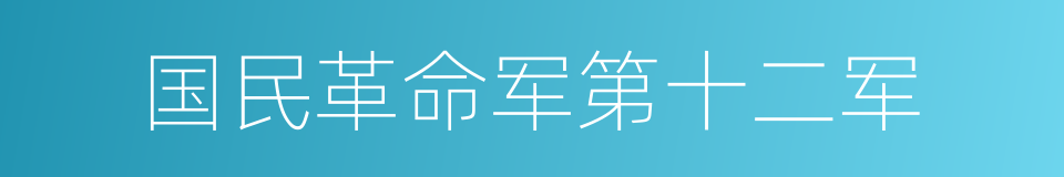 国民革命军第十二军的同义词