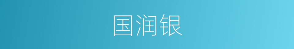 国润银的同义词