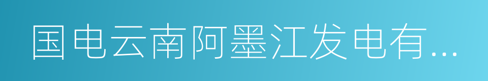 国电云南阿墨江发电有限公司的同义词