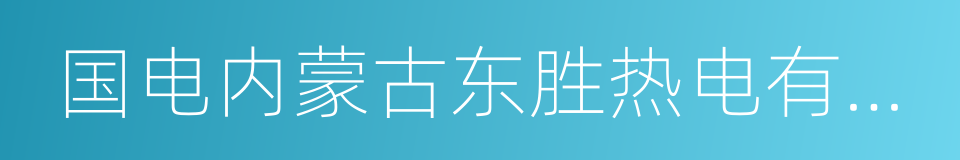 国电内蒙古东胜热电有限公司的同义词