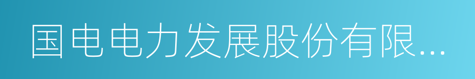 国电电力发展股份有限公司的同义词