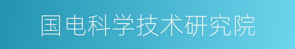 国电科学技术研究院的同义词