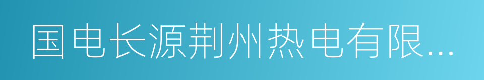 国电长源荆州热电有限公司的同义词