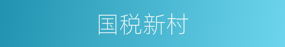 国税新村的同义词
