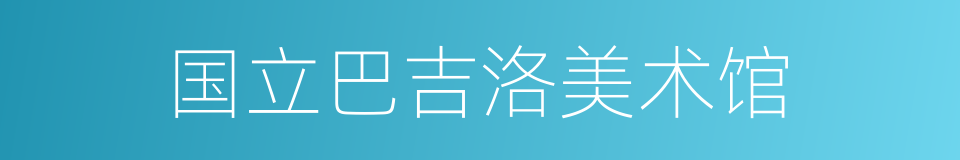 国立巴吉洛美术馆的同义词