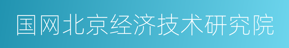 国网北京经济技术研究院的同义词