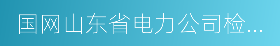 国网山东省电力公司检修公司的同义词