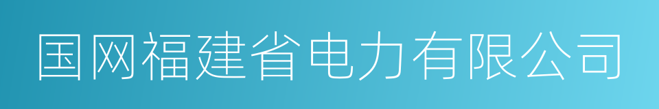 国网福建省电力有限公司的同义词