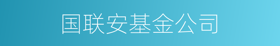 国联安基金公司的同义词