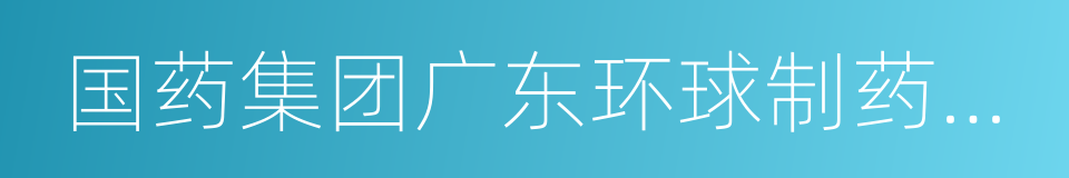 国药集团广东环球制药有限公司的同义词