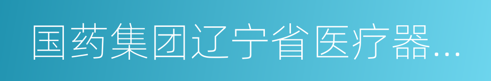 国药集团辽宁省医疗器械有限公司的同义词