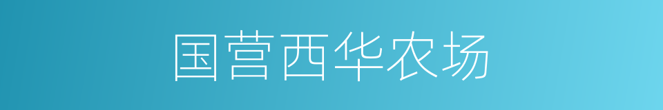 国营西华农场的同义词