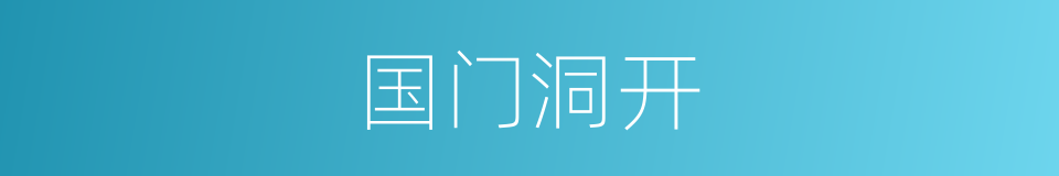 国门洞开的同义词